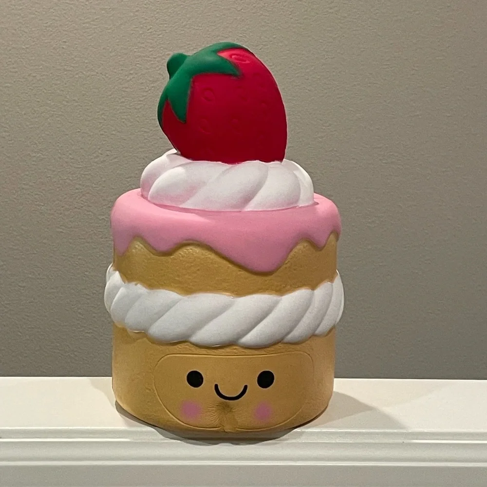 Large Strawberry Cake Squishy Squishable Toy - Picture 1 of 8